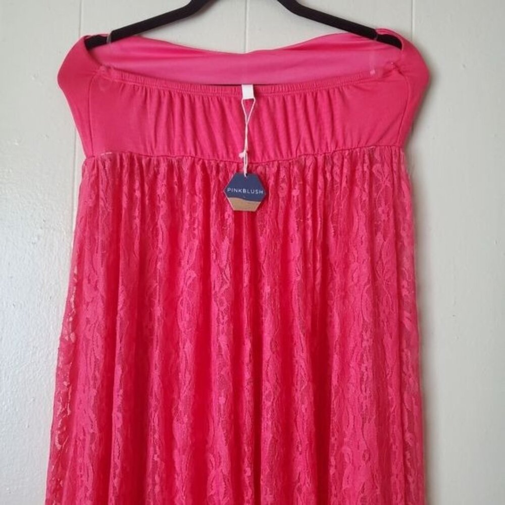 Pinkblush maternity maxi dress Pink Color Lace Open Photoshoot Size Large New - Picture 9 of 13